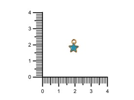 Dije Esmaltado Estrella Dorada Pequeña Celeste x 10 Unidades